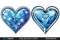 Watercolor Diamond Heart Image Clipart Product Image 1