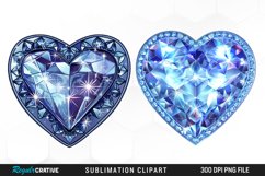 Watercolor Diamond Heart Image Clipart Product Image 1