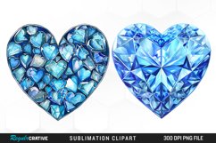 Watercolor Diamond Heart Graphic Clipart Product Image 1