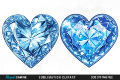 Watercolor Diamond Heart Image Clipart Product Image 1