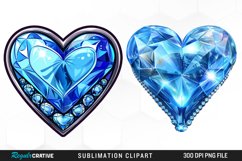 Watercolor Diamond Heart Graphic Clipart Product Image 1