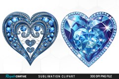 Watercolor Diamond Heart Image Clipart Product Image 1