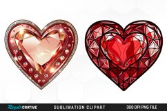 Watercolor Diamond Heart Image Clipart Product Image 1