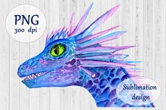 Watercolor Dinosaur Sublimation Design PNG Product Image 1