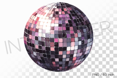 Enchanting burgundy and purple tone disco ball PNG mirror Product Image 1