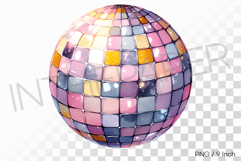 Sweet candy colors pastel yellow disco ball PNG mirror art Product Image 1