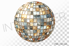 Glossy metallic glass pearl champagne disco ball PNG mirror Product Image 1
