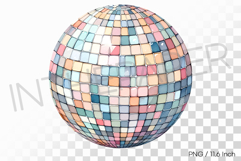 Neon color mood infused festival disco ball PNG mirror art Product Image 1