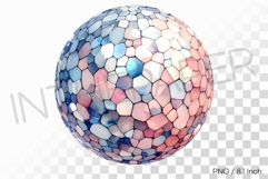 Pastel rainbow holographic disco ball PNG mirror Clipart Product Image 1