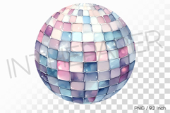 Subtle violet and pink mixed disco ball PNG mirror Clipart Product Image 1