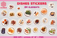 Digital Stickers Delight Dishes. Culinary stickers Product Image 1