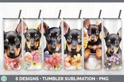 Bundle of six Wild Flowers Doberman Pinschers Tumbler designs.