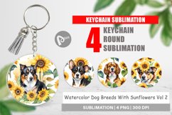 Keychain Dog With Sunflowers Product Image 1