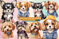 Watercolor Dog Cute Puppies Clipart Bundle, Watercolor Dog Product Image 1