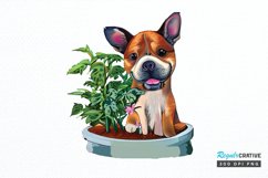 Watercolor Dog Floral PNG Clipart Product Image 1