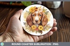 GorgeousWatercolor Dog Round Coaster design.