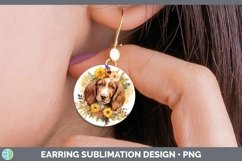 GorgeousWatercolor Dog Round Earrings design.
