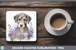 GorgeousWatercolor Dog Square Coaster design.