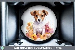 GorgeousWatercolor Dog Car Coaster design.