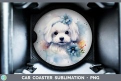 GorgeousWatercolor Dog Car Coaster design.