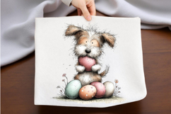 Watercolor Dog Playing Clipart, Easter Sublimation PNG Product Image 2