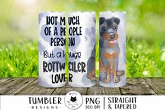 watercolor rottweiler png design shown on tumblers