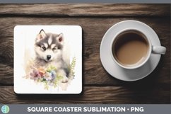 GorgeousWatercolor Dogs Square Coaster design.
