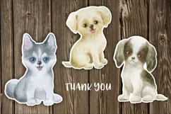 Watercolor dogs printable stickers PNG Product Image 2
