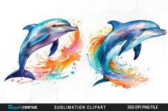 Watercolor Dolphin,Watercolor Clipart,Animal Clipart,Dolphin Clipart,Cute Dolphin,Clipart Bundle,Nursery Clipart