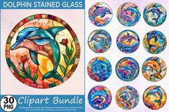 Stained Glass Dolphin Clipart Bundle Product Image 1