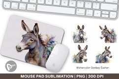Mouse Pad Watercolor Donkey Easter Product Image 1