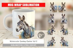 Mug Wrap Design Watercolor Donkey Easter Product Image 1