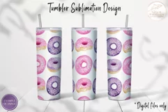 Cute Donuts Tumbler Sublimation. 20oz Tumbler Full Wrap PNG Product Image 2