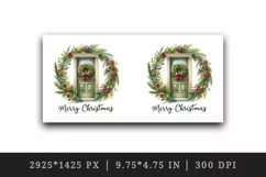 Watercolor door with beautiful Christmas wreath Merry Christmas quote print 20 oz tumbler skinny mug wrap clipart t-shirt sublimation printable design
