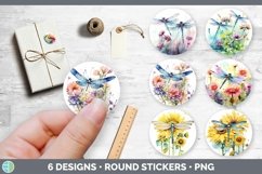 Bundle of six Watercolor Stickers designs.