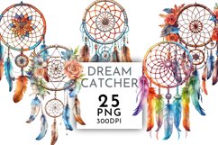 Watercolor Dream Catcher Clipart PNG 25 Product Image 1