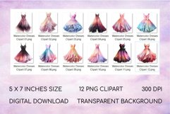 Watercolor Dress Clipart Bundle Party Dress Sublimation