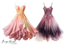 Watercolor Dress Clipart Bundle Party Dress Sublimation