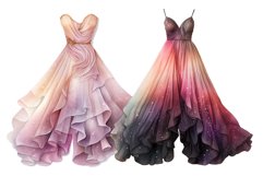 Watercolor Dress Clipart Bundle Party Dress Sublimation