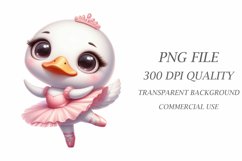Watercolor Duck Ballerina Clipart PNG Product Image 3