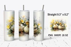 Watercolor Duck Tumbler Wrap, Duck Sublimation Tumbler Wrap Product Image 1