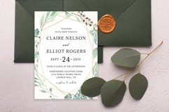 Watercolor Dusty Greenery Floral Invitation Template Product Image 1