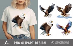 Watercolor Eagle Clipart , Eagle Sublimation Design Product Image 1