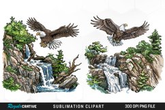 Watercolor Eagle Sublimation PNG Clipart Product Image 1