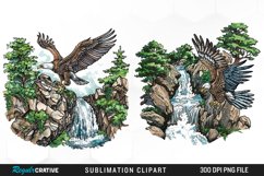 Watercolor Eagle Sublimation PNG Clipart Product Image 1