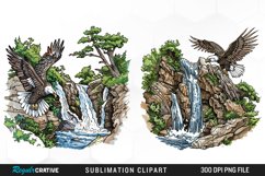 Watercolor Eagle Illustration PNG Clipart Product Image 1