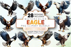 Watercolor Eagle Clipart Bundle Product Image 1