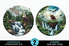 Watercolor Eagles Artwork Clipart Product Image 1