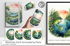 Digital Paper Watercolor Earth Plants Product Image 1