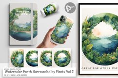 Digital Paper Watercolor Earth Plants Product Image 1